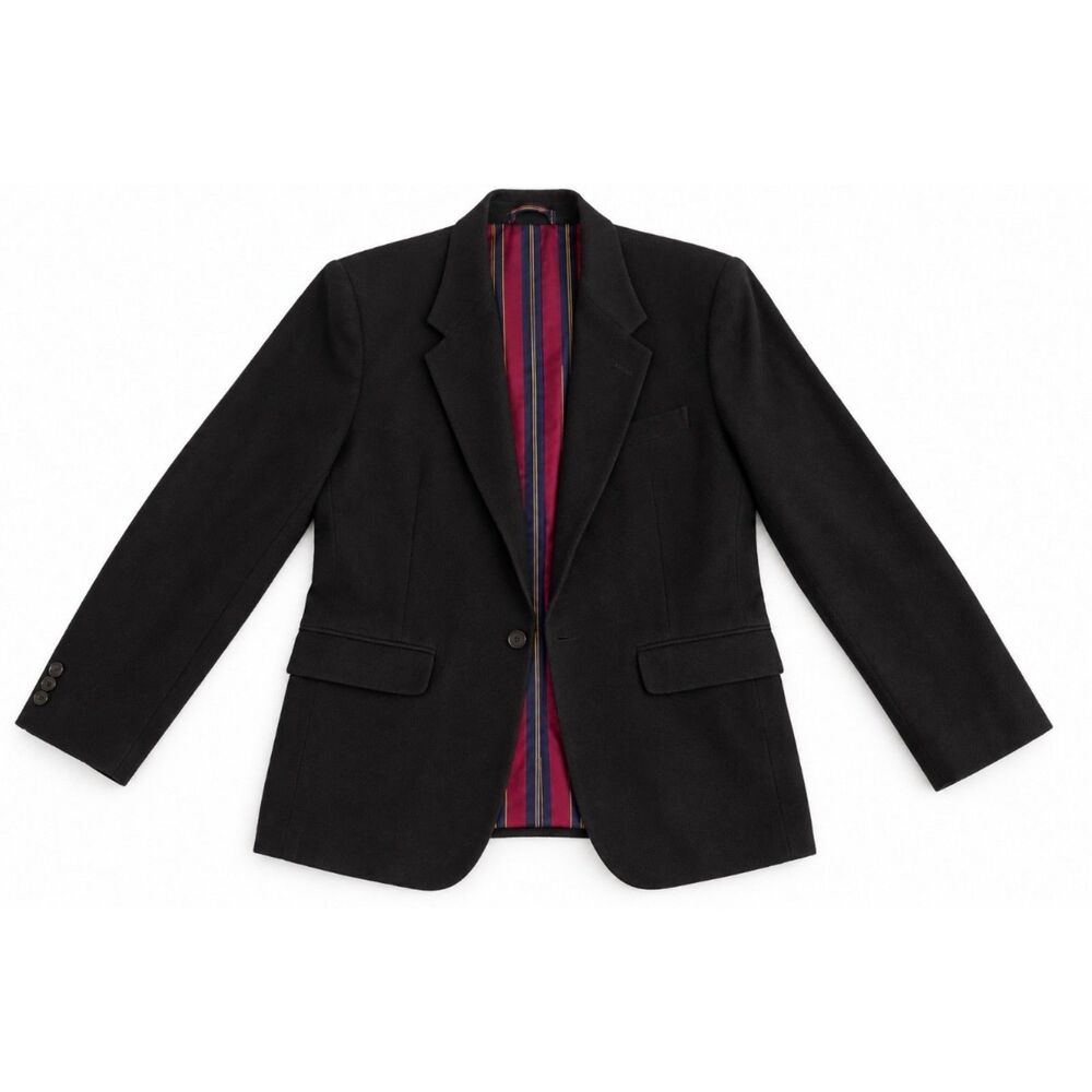 Banana Republic Women’s Black 100% Wool Blazer Size XL Striped Lining